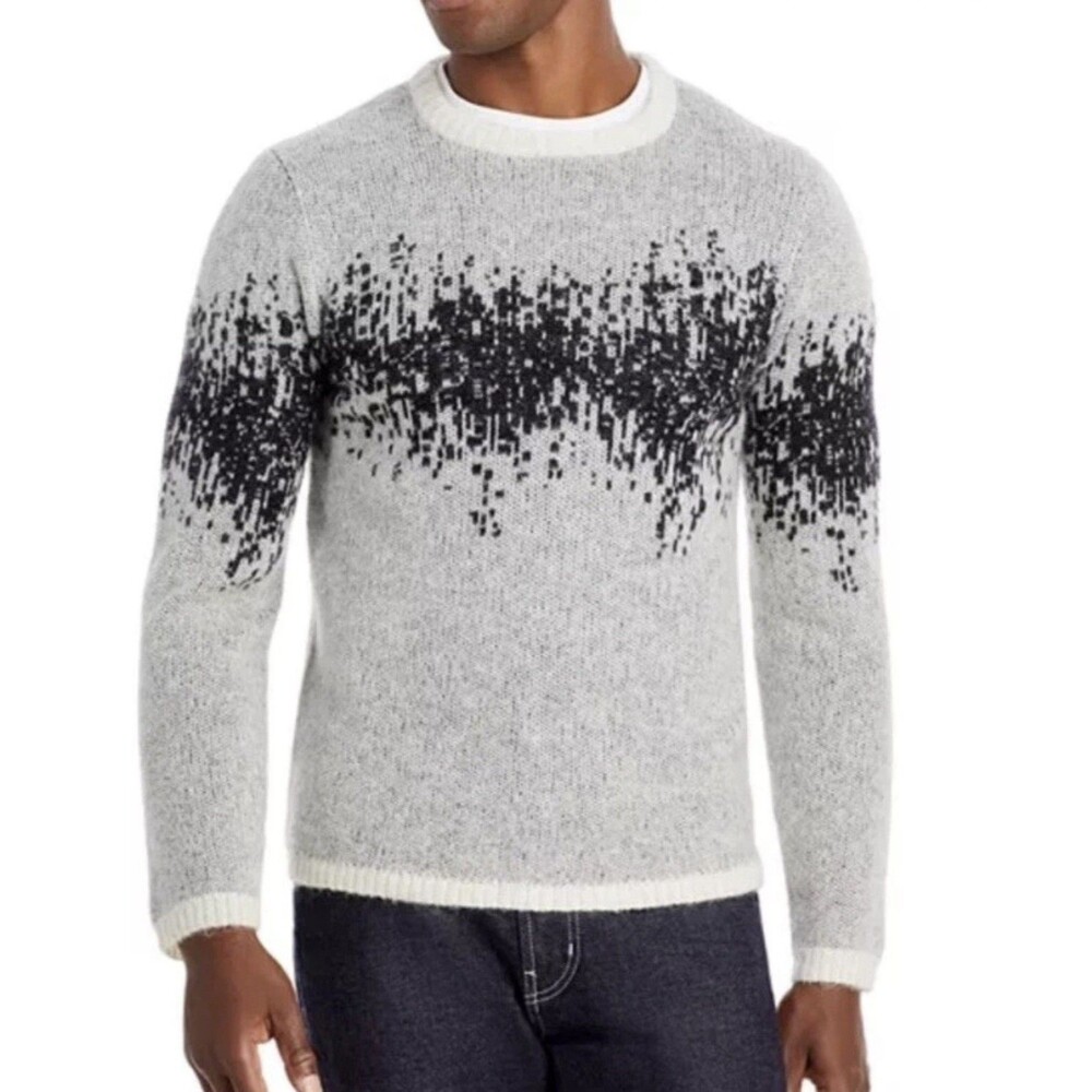 John Varvatos Collection Sterling Heartbeat Mohair Merino Blend Sweater S Knit